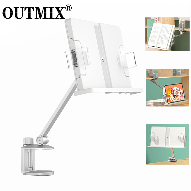 Tablet Accessories For Reading - โต๊ะหนีบอลูมิเนียมอ่านหนังสือขาตั้งหลายมุมอ่านหนังสือBracketตารางCampingผู้ถือหนังสือแท็บเล็ต