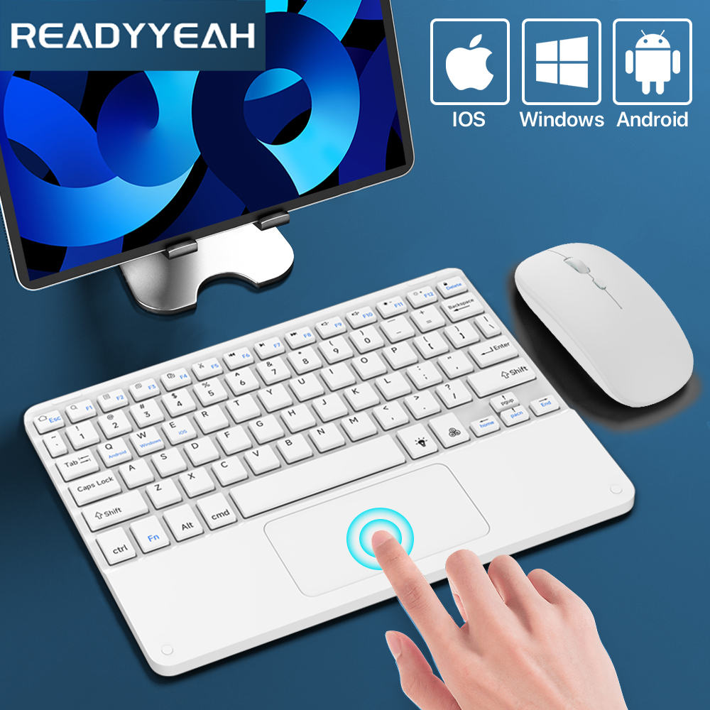 Accessories For Android Tablet - คีย์บอร์ดและเมาส์ไร้สายทัชแพดคีย์บอร์ดบลูทูธคีย์บอร์ดสำหรับ iOS Android Windows แท็บเล็ตมินิแบบพกพาแบบบางพิเศษสำหรับ iPad