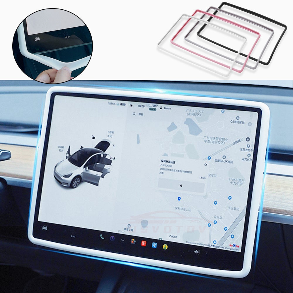 Tesla Tablet Accessories - สําหรับTeslaรุ่น 3 Y Highlandป้องกันหน้าจอซิลิโคนกรอบขอบฝาครอบCentral Controlอุปกรณ์เสริม 2024