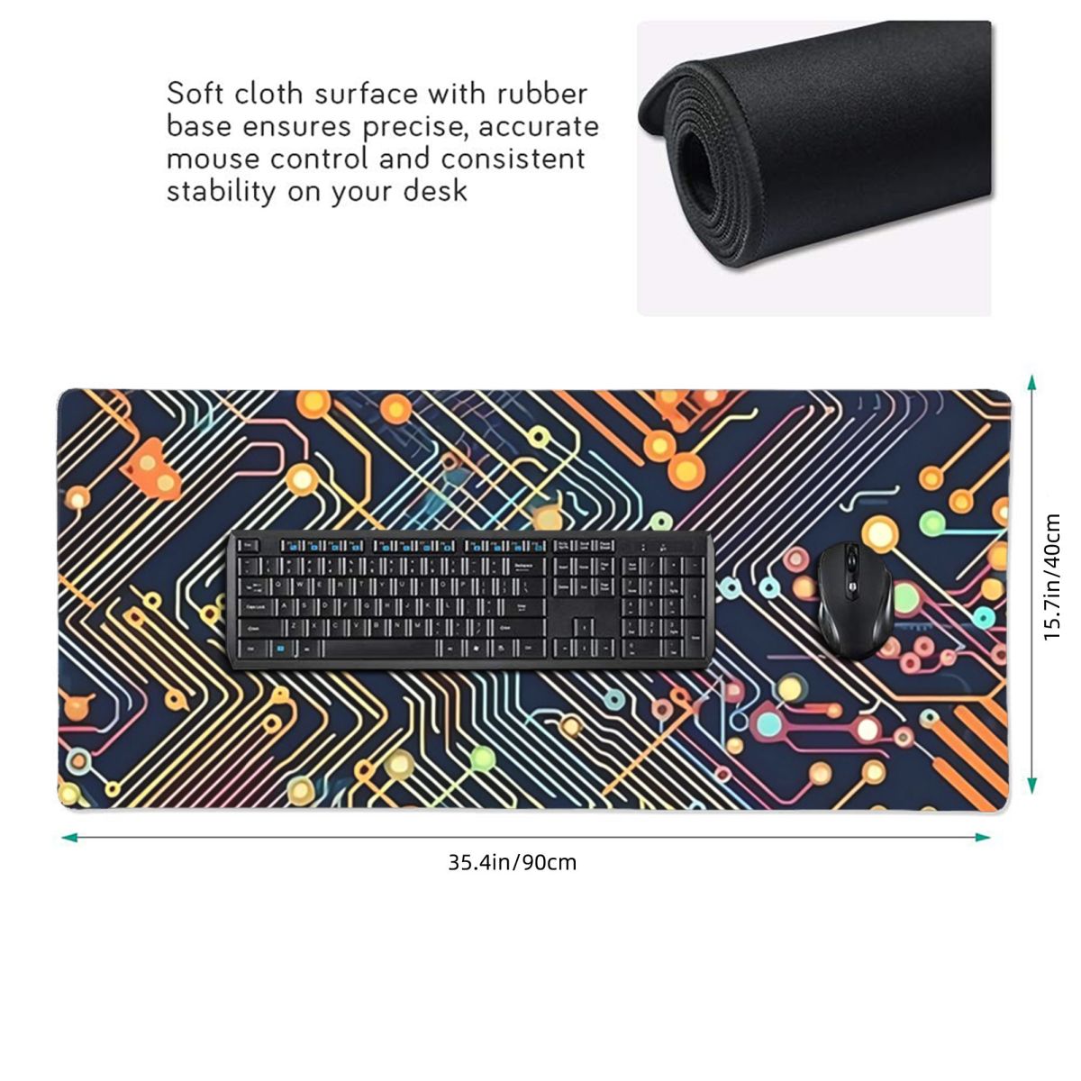 แผ่นรองเมาส์ขนาดใหญ่แบบวงจรไฮเ - Office Table Accessories Unique บทวิจารณ์และราคา