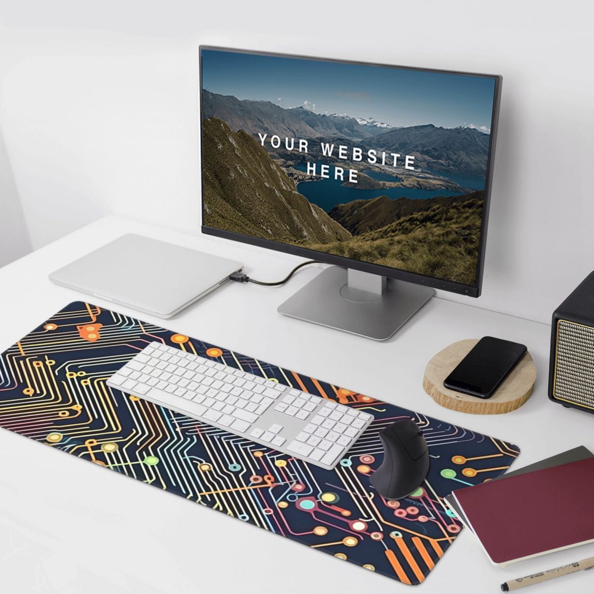 แผ่นรองเมาส์ขนาดใหญ่แบบวงจรไฮเ - Office Table Accessories Unique บทวิจารณ์และราคา