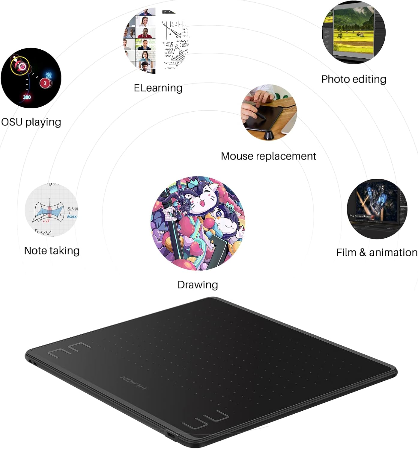 HUION HS64 แท็บเล็ตกราฟิก 6 นิ - Graphic Tablet Accessories บทวิจารณ์และราคา